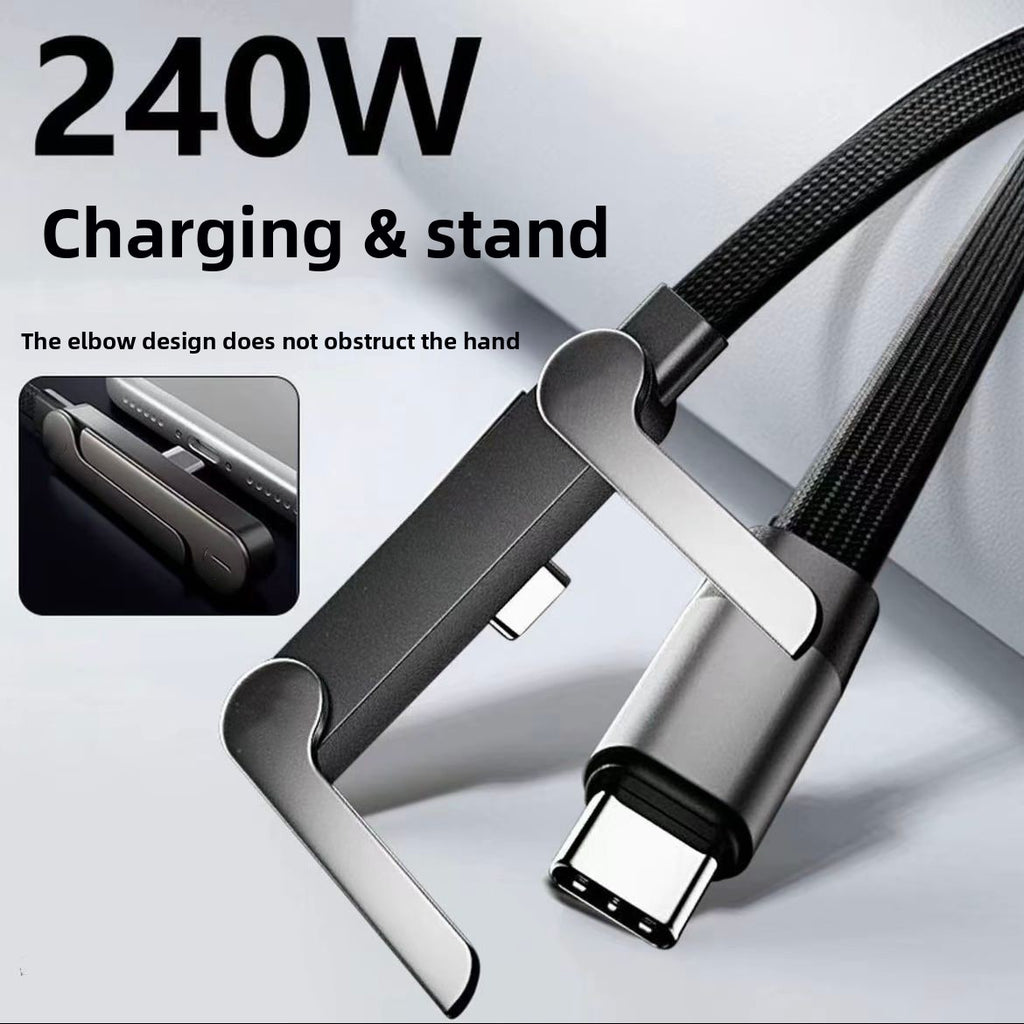 240W Fast Charging Data Cable with Angled Type-C Head