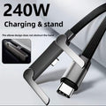 240W Fast Charging Data Cable with Angled Type-C Head